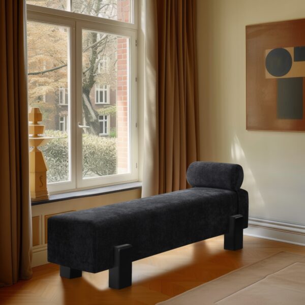 Edison Chenille Fabric Upholstered Bench