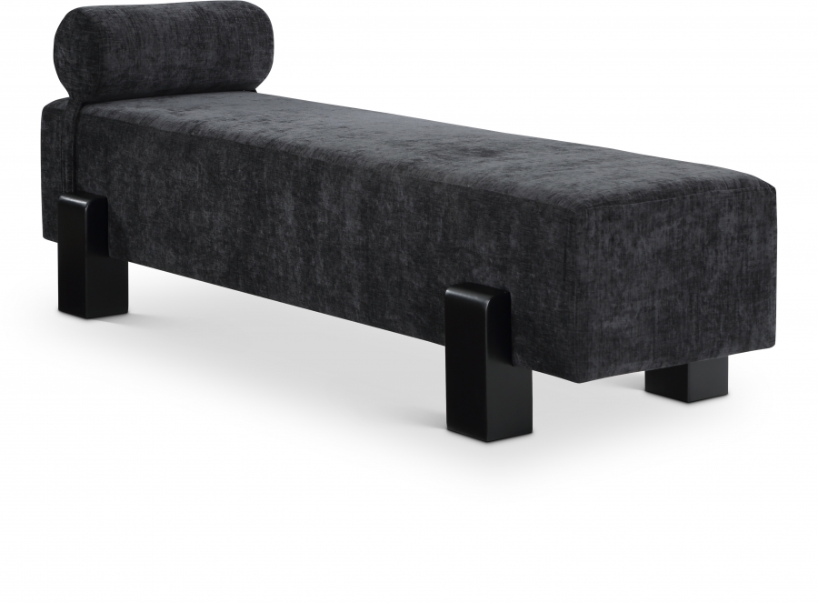 Edison Chenille Fabric Upholstered Bench