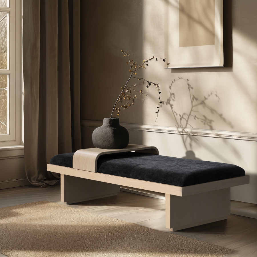 Arlington Chenille Fabric Upholstered Bench