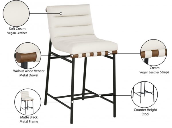 Burke Vegan Leather Upholstered Counter Stools