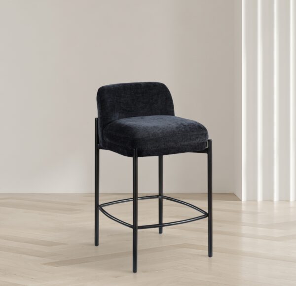 Burton Chenille Fabric Upholstered Bar / Counter Stool