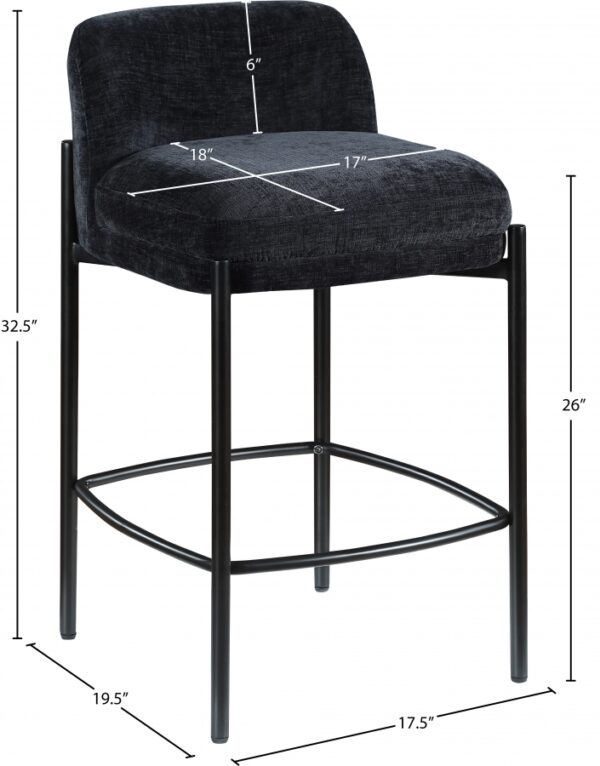 Burton Chenille Fabric Upholstered Bar / Counter Stool