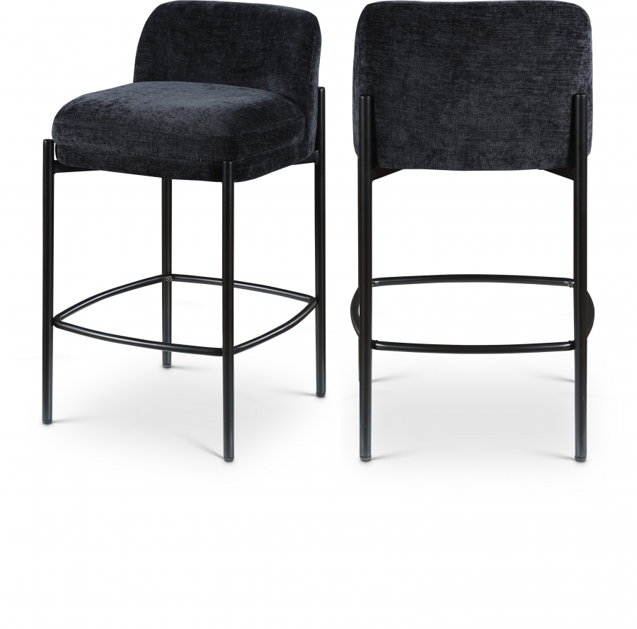 Burton Chenille Fabric Upholstered Bar / Counter Stool