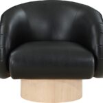 Gibson Vegan Leather Upholstered Swivel Accent Chair