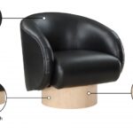 Gibson Vegan Leather Upholstered Swivel Accent Chair