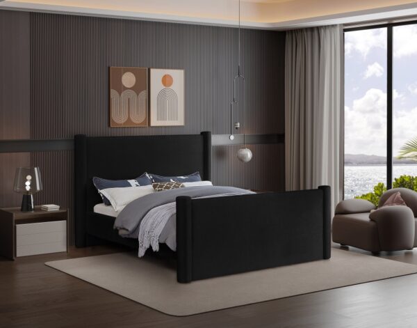 Elias Velvet Upholstered Bed