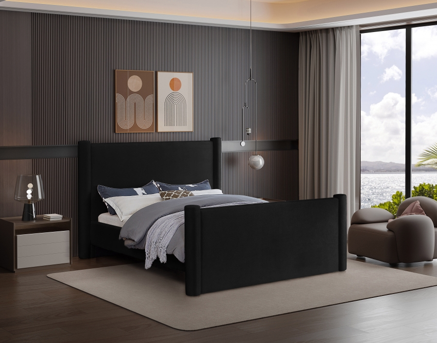 Elias Velvet Upholstered Bed