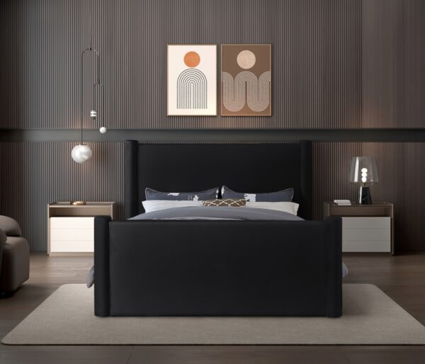 Elias Velvet Upholstered Bed