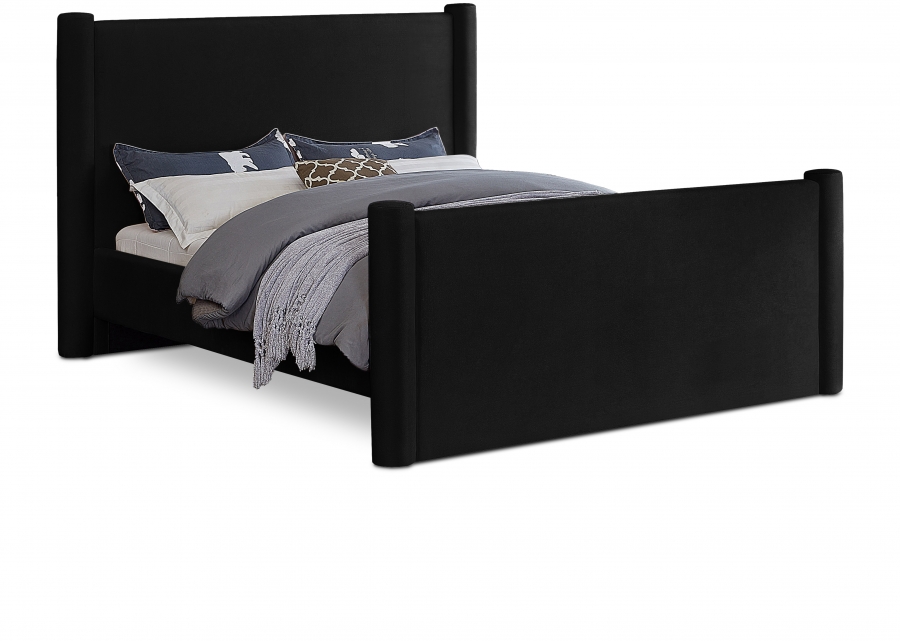 Elias Velvet Upholstered Bed
