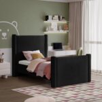 Elias Velvet Upholstered Twin Bed