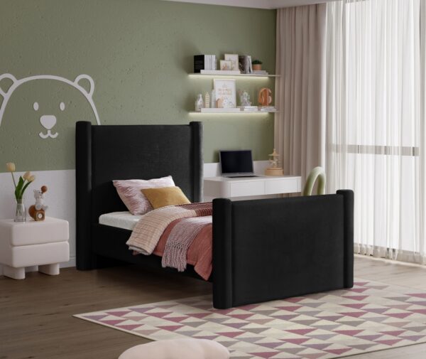 Elias Velvet Upholstered Twin Bed
