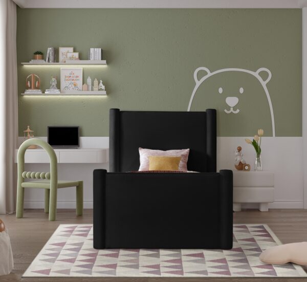 Elias Velvet Upholstered Twin Bed