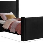 Elias Velvet Upholstered Twin Bed