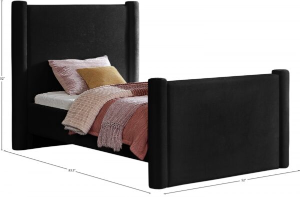 Elias Velvet Upholstered Twin Bed