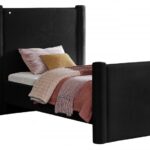 Elias Velvet Upholstered Twin Bed