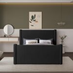 Elias Boucle Fabric Upholstered Bed