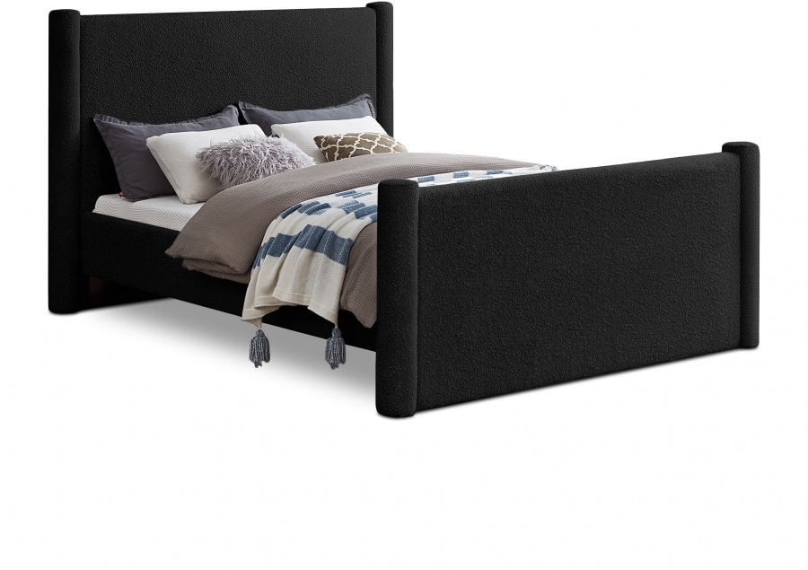 Elias Boucle Fabric Upholstered Bed