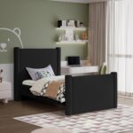 Elias Boucle Fabric Upholstered Twin Bed
