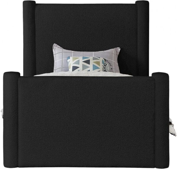 Elias Boucle Fabric Upholstered Twin Bed