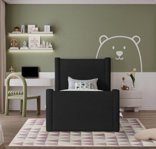 Elias Boucle Fabric Upholstered Twin Bed