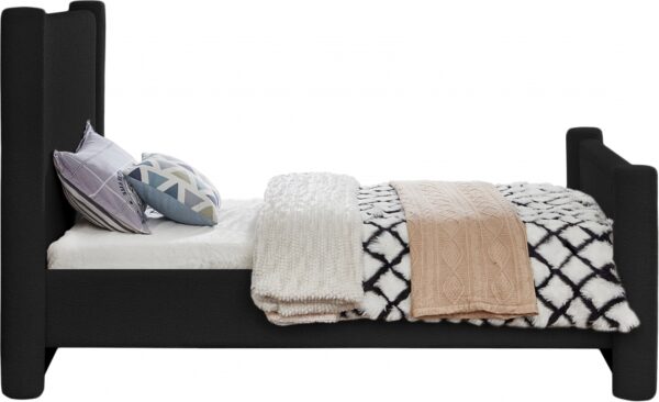 Elias Boucle Fabric Upholstered Twin Bed