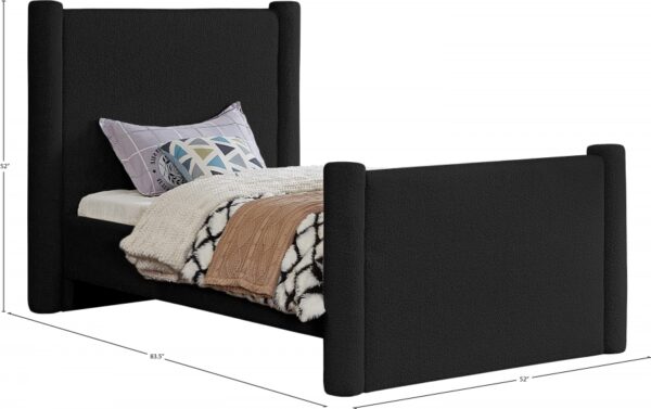 Elias Boucle Fabric Upholstered Twin Bed