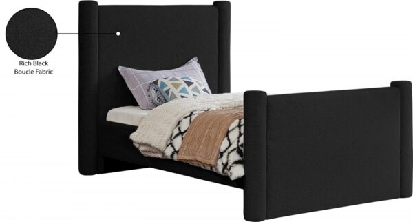 Elias Boucle Fabric Upholstered Twin Bed