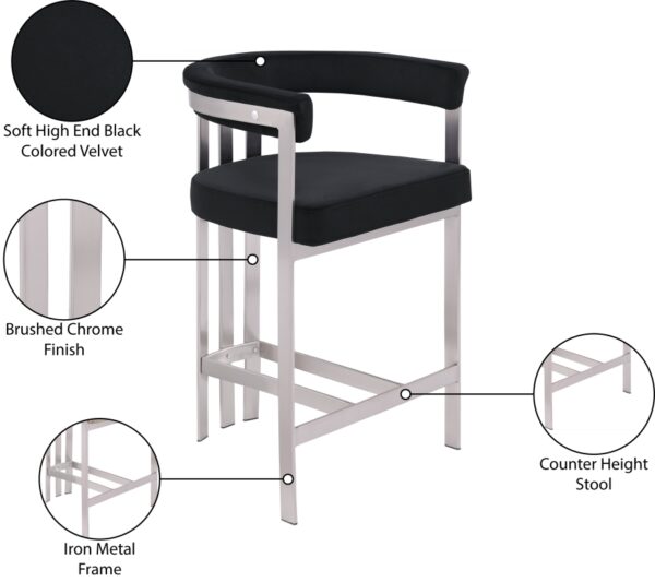 Marcello Velvet Upholstered Counter Stool