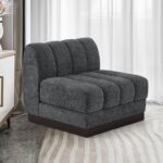 Quinn Chenille Fabric Upholstered Armless Modular Chair