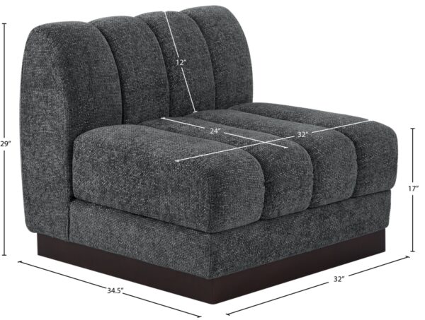Quinn Chenille Fabric Upholstered Armless Modular Chair