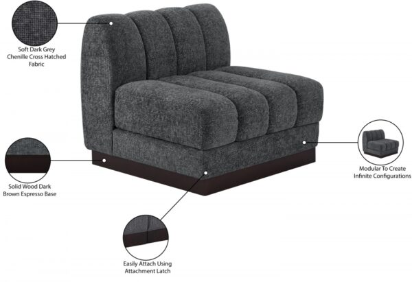Quinn Chenille Fabric Upholstered Armless Modular Chair