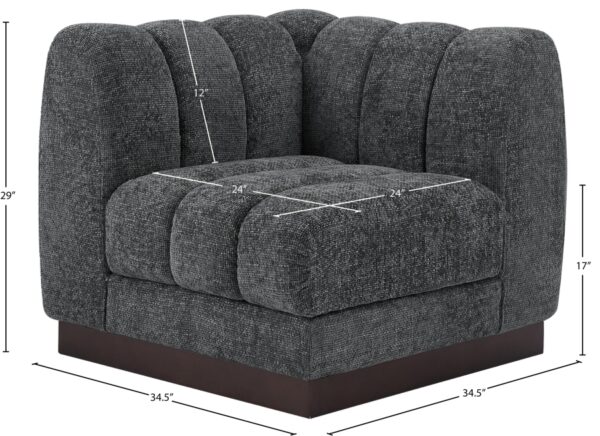 Quinn Chenille Fabric Upholstered Corner Modular Chair