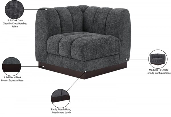 Quinn Chenille Fabric Upholstered Corner Modular Chair