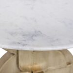 Alden 48" Marble Top And Brass Base Dining Table
