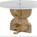 Alden 48" Marble Top And Brass Base Dining Table