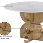 Alden 48" Marble Top And Brass Base Dining Table