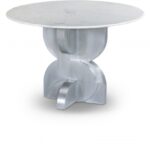 Alden 48" Marble Top And Aluminum Base Dining Table