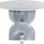 Alden 48" Marble Top And Aluminum Base Dining Table