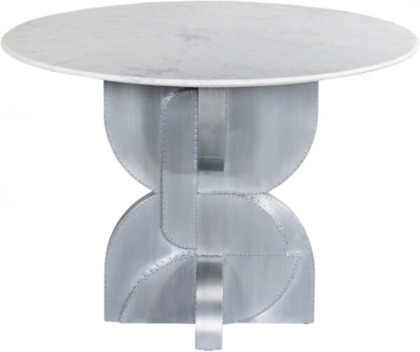 Alden 48" Marble Top And Aluminum Base Dining Table