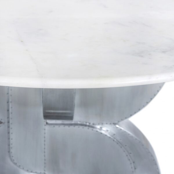 Alden 48" Marble Top And Aluminum Base Dining Table