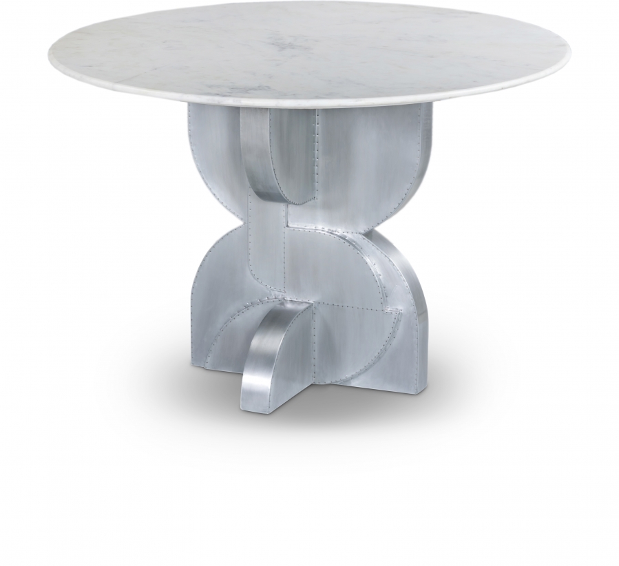 Alden 48" Marble Top And Aluminum Base Dining Table