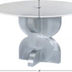 Alden 48" Marble Top And Aluminum Base Dining Table