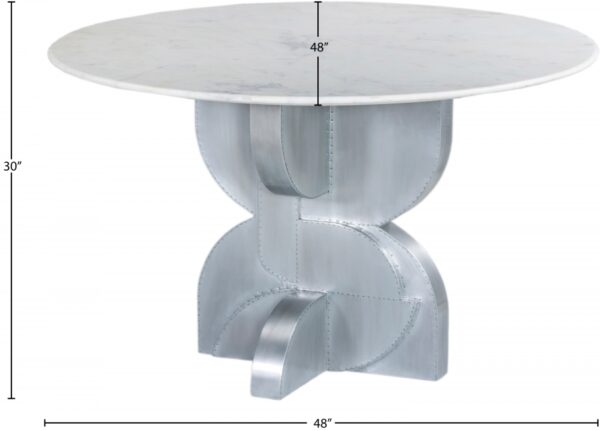 Alden 48" Marble Top And Aluminum Base Dining Table