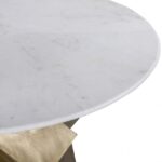 Walker 48" Marble Top And Brass Base Dining Table