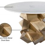 Walker 48" Marble Top And Brass Base Dining Table