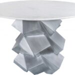Walker 48" Marble Top And Aluminum Base Dining Table