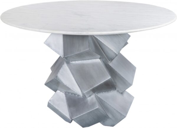 Walker 48" Marble Top And Aluminum Base Dining Table