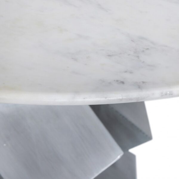 Walker 48" Marble Top And Aluminum Base Dining Table