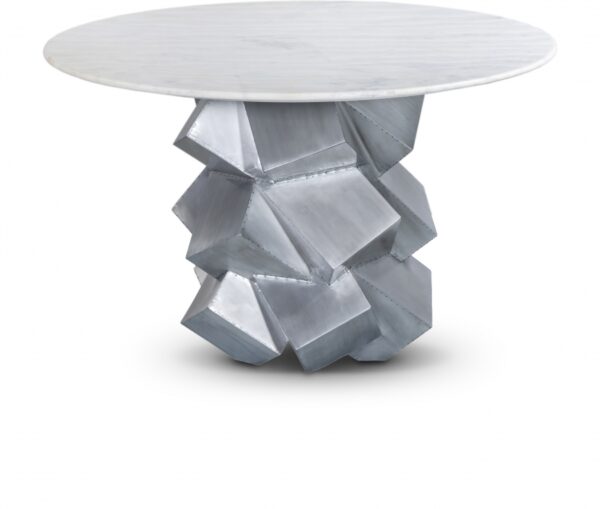 Walker 48" Marble Top And Aluminum Base Dining Table