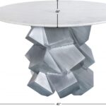 Walker 48" Marble Top And Aluminum Base Dining Table